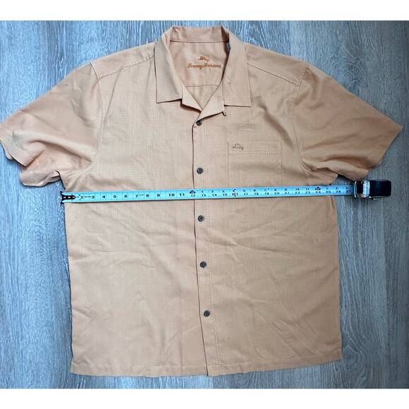 Tommy Bahama|Luxury Silk Button Up SS Top|Orange|SZ XL - Picture 4 of 9